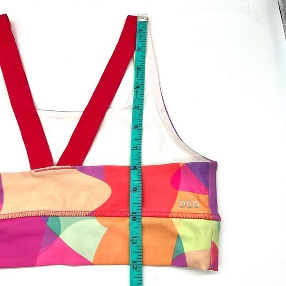 DSG Big Girl’s Sports Bra Size XL (16)Colorful Pattern Pink Straps - Picture 9 of 10